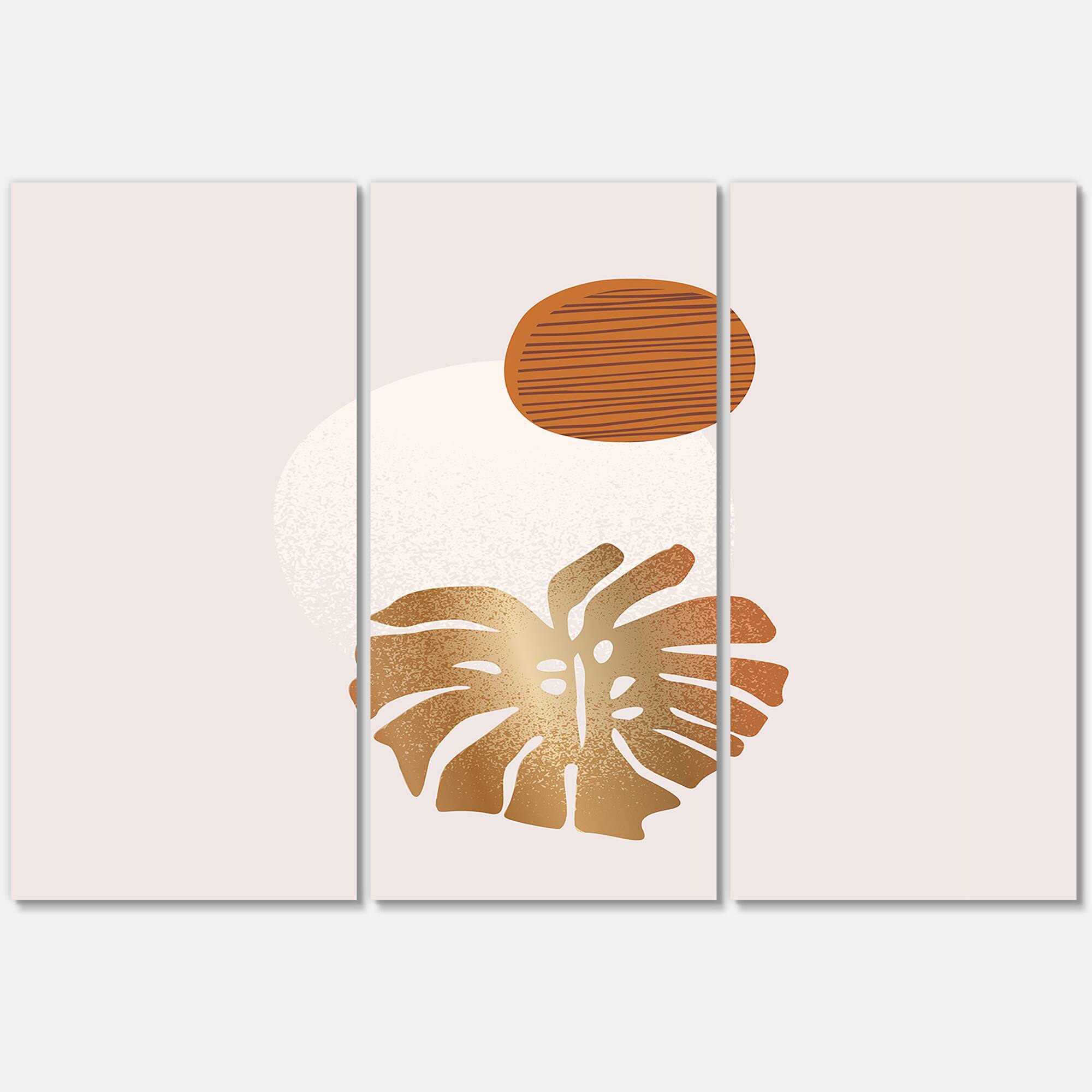 Designart - Tropical Palm Leaf & Abstract Geometry Shapes II